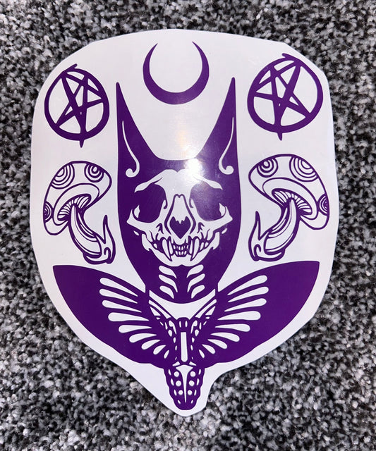 Cat Skull Moth Decal