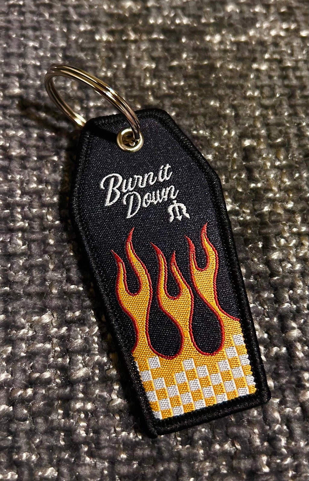 Burn It Down Jet Tag Keyring