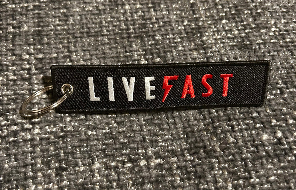 Live Fast Jet Tag Keyring