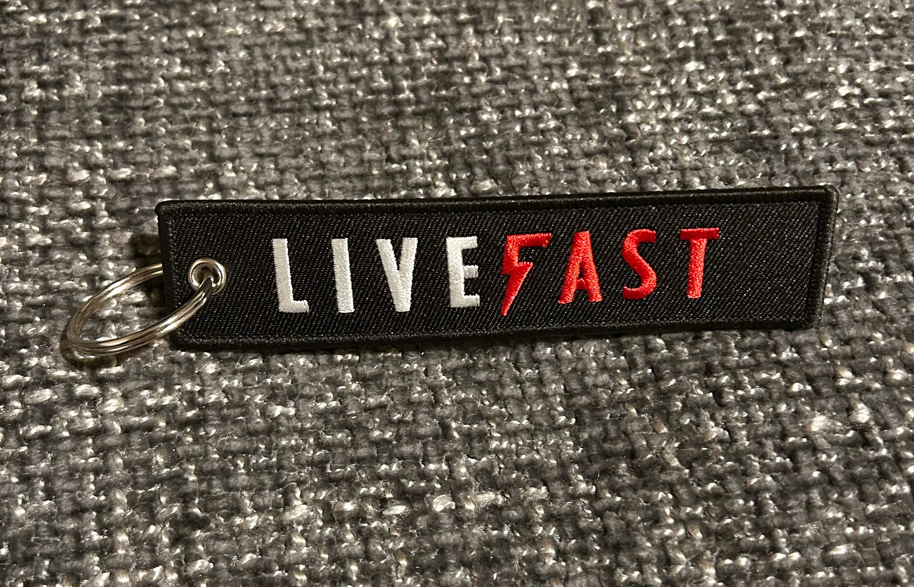 Live Fast Jet Tag Keyring