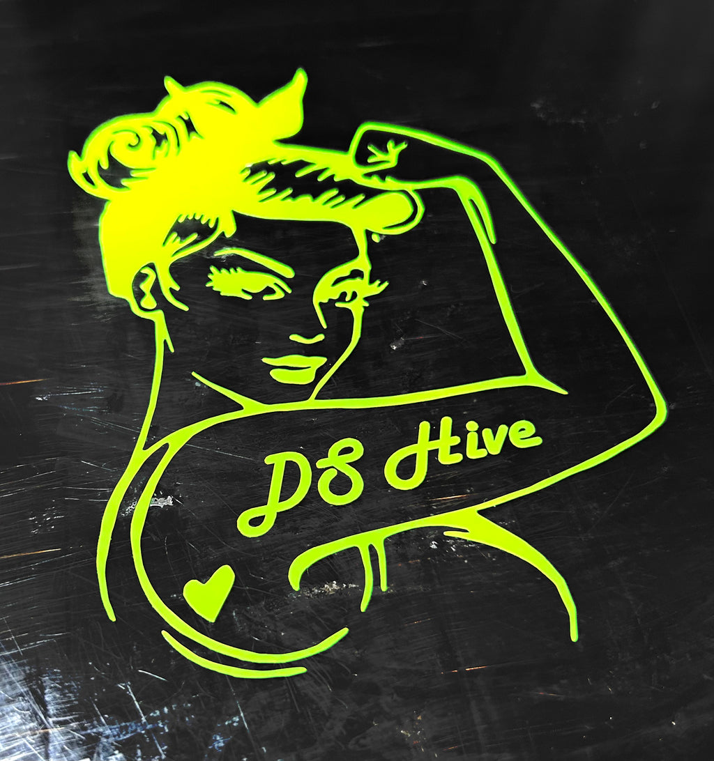 Woman Power Retro DS Hive Decal