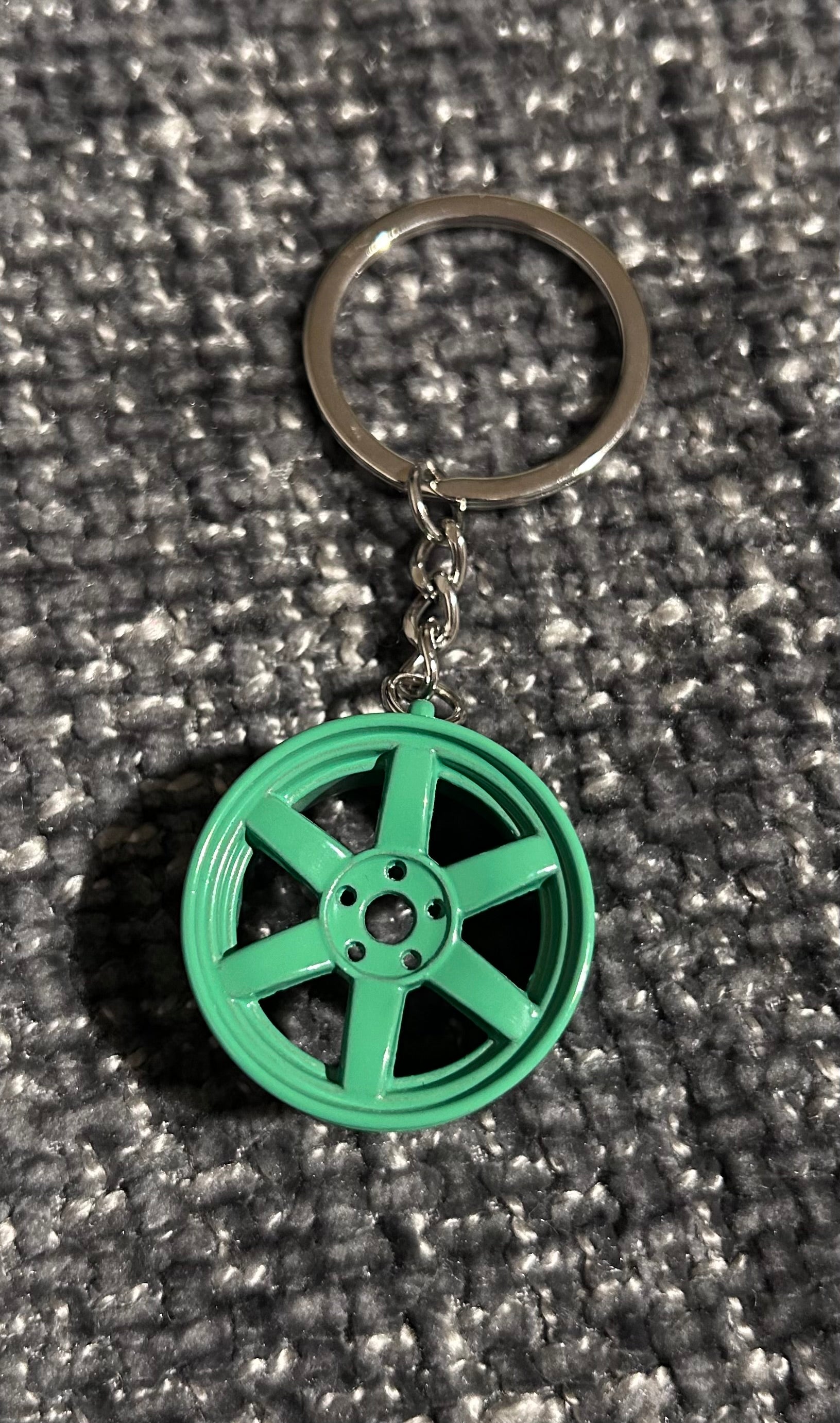 Green Alloy Keyring