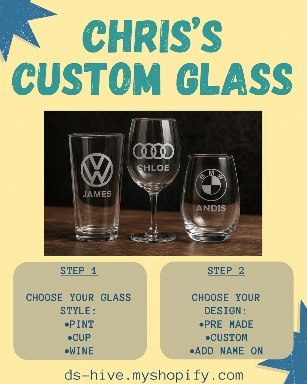 Custom Etched Glass Cups