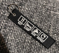 Eat Sleep Ride Repeat Jet Tag Keyring