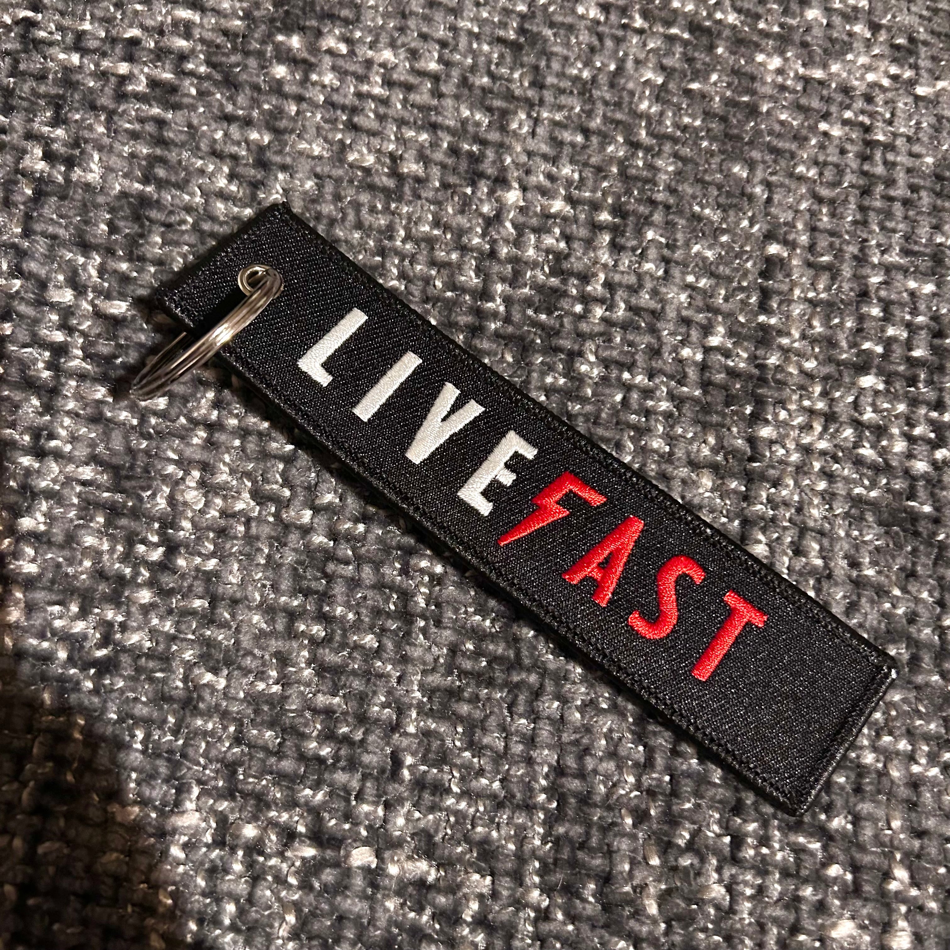 Live Fast Jet Tag Keyring